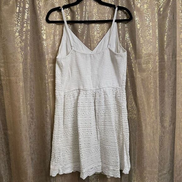 Abercrombie & Fitch White N Neck Crochet Lace Skater Mini Dress XL - Picture 2 of 7